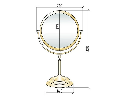 Купить Косметическое зеркало Boheme Imperiale 504 с увеличением Золото в магазине сантехники Santeh-Crystal.ru