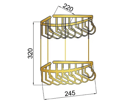 Заказать Полка корзина Boheme Imperiale 10427 угловая Золото в магазине сантехники Santeh-Crystal.ru