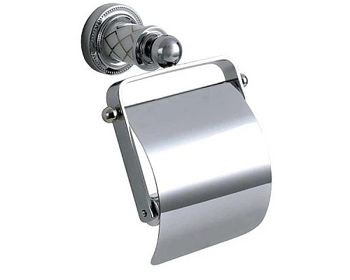 Приобрести Держатель туалетной бумаги Boheme Murano 10901-W-CR с крышкой Хром в магазине сантехники Santeh-Crystal.ru