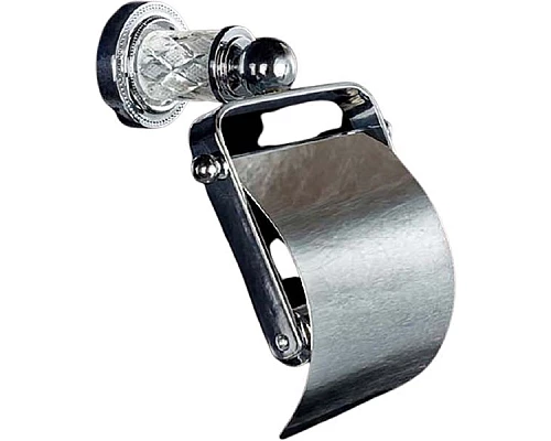 Купить Держатель туалетной бумаги Boheme Murano Cristal 10901-CRST-CH с крышкой Хром в магазине сантехники Santeh-Crystal.ru