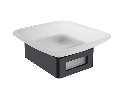 Заказать Мыльница Boheme Q 10943-CR-B Черная Хром в магазине сантехники Santeh-Crystal.ru