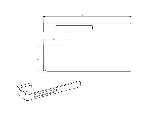 Приобрести Полотенцедержатель Boheme Q 10945-MG Золото матовое в магазине сантехники Santeh-Crystal.ru