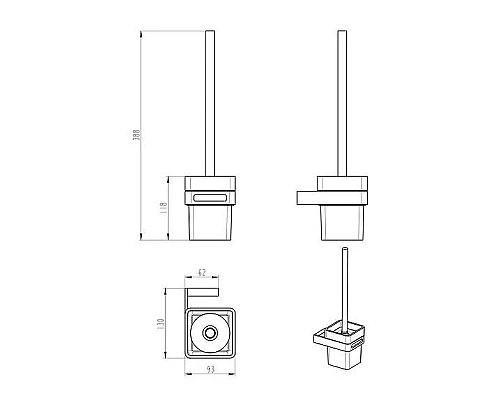 Купить Ершик для унитаза Boheme Q 10954-GM Оружейная сталь в магазине сантехники Santeh-Crystal.ru