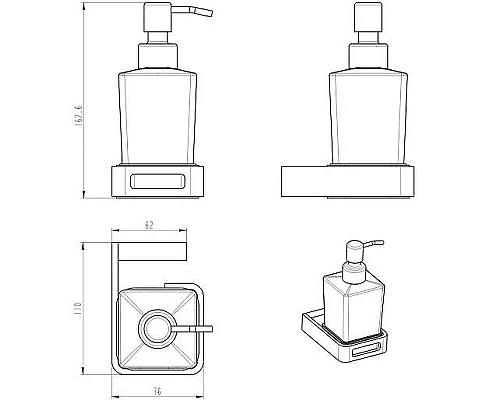 Приобрести Дозатор для жидкого мыла Boheme Q 10957-MW Белый матовый в магазине сантехники Santeh-Crystal.ru