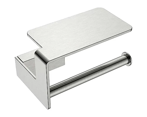 Купить Держатель туалетной бумаги Boheme Q 10941-NB с полкой Никель брашированный в магазине сантехники Santeh-Crystal.ru