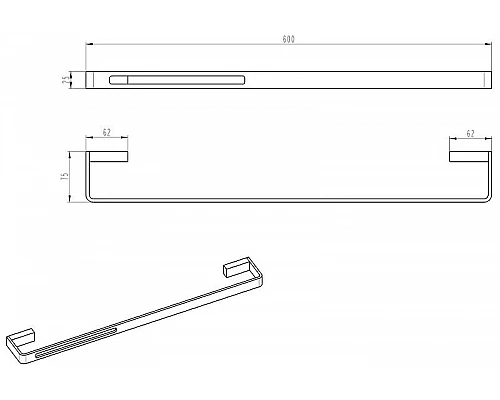Купить Полотенцедержатель Boheme Q 10942-SGM Оружейная сталь глянцевая в магазине сантехники Santeh-Crystal.ru