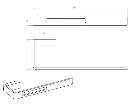 Купить Полотенцедержатель Boheme Q 10945-SGM Оружейная сталь глянцевая в магазине сантехники Santeh-Crystal.ru