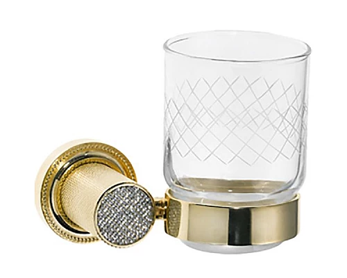 Заказать Стакан для зубных щеток Boheme Royal Cristal 10924-G Золото в магазине сантехники Santeh-Crystal.ru