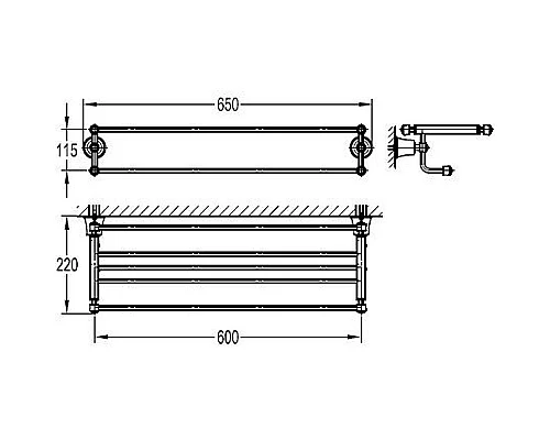 Заказать Полка для полотенец Cezares Liberty CZR-F-8980 Хром в магазине сантехники Santeh-Crystal.ru