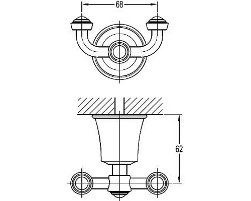 Заказать Двойной крючок Cezares Liberty CZR-F-8988 Хром в магазине сантехники Santeh-Crystal.ru