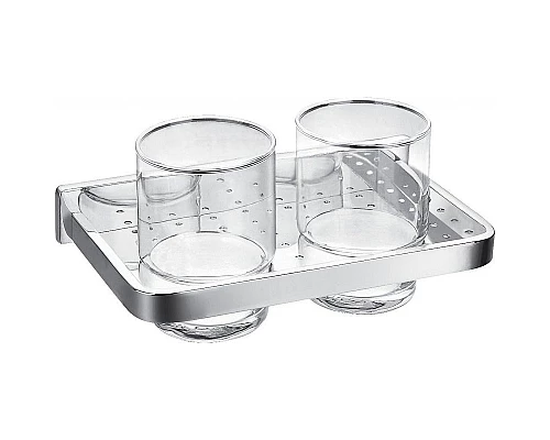 Приобрести Стакан для зубных щеток Cezares Maxima CZR-F-8920A двойной Хром в магазине сантехники Santeh-Crystal.ru