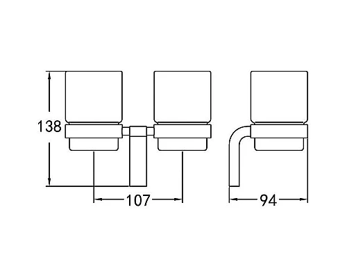 Купить Стакан для зубных щеток Cezares Ultima CZR-F-8930A двойной Хром в магазине сантехники Santeh-Crystal.ru