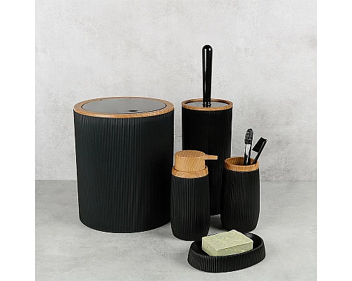 Купить Ведро для мусора Fixsen Black Boom FX-411-6 Черное в магазине сантехники Santeh-Crystal.ru