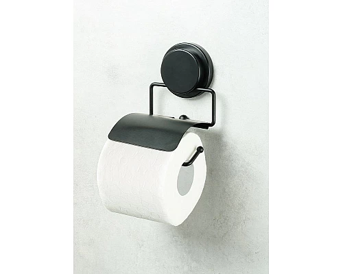 Заказать Держатель туалетной бумаги Fixsen Magic Black FX-45010 с крышкой Черный матовый в магазине сантехники Santeh-Crystal.ru