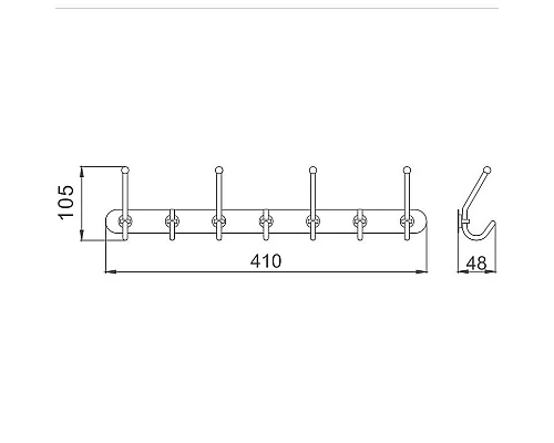 Приобрести Вешалка для полотенец Haiba HB201-7 Хром в магазине сантехники Santeh-Crystal.ru