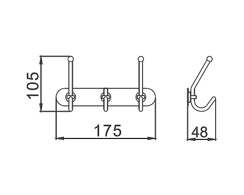 Купить Вешалка для полотенец Haiba HB201-3 Хром в магазине сантехники Santeh-Crystal.ru