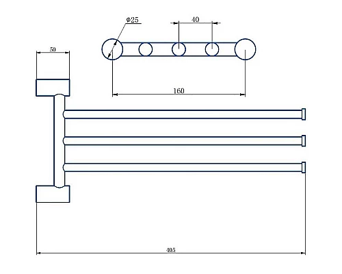 Заказать Полотенцедержатель Haiba HB8413-7 поворотный Черный матовый в магазине сантехники Santeh-Crystal.ru