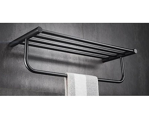 Приобрести Полка для полотенец Haiba HB8424-7 Черная матовая в магазине сантехники Santeh-Crystal.ru