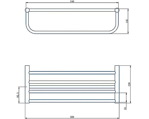 Приобрести Полка для полотенец Haiba HB8424-7 Черная матовая в магазине сантехники Santeh-Crystal.ru