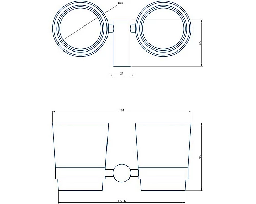 Заказать Стакан для зубных щеток Haiba HB8408 двойной Хром в магазине сантехники Santeh-Crystal.ru