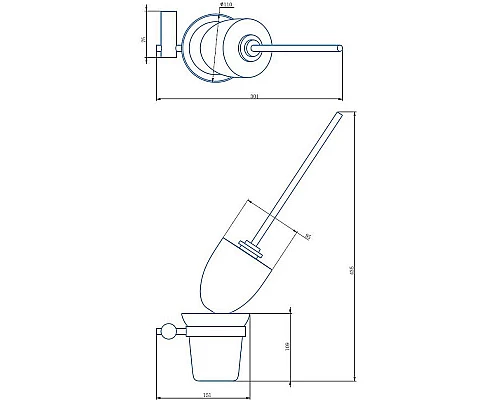 Приобрести Ершик для унитаза Haiba HB8410 Хром в магазине сантехники Santeh-Crystal.ru