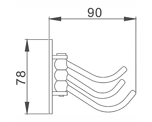 Заказать Тройной крючок Haiba HB208-3 Хром в магазине сантехники Santeh-Crystal.ru