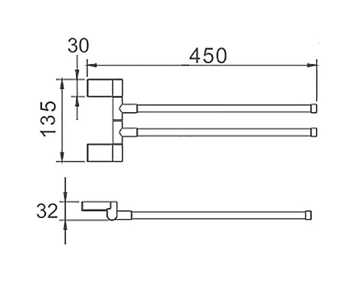 Заказать Полотенцедержатель Haiba HB8812 поворотный Хром в магазине сантехники Santeh-Crystal.ru
