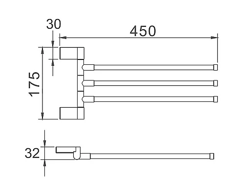 Купить Полотенцедержатель Haiba HB8813 поворотный Хром в магазине сантехники Santeh-Crystal.ru