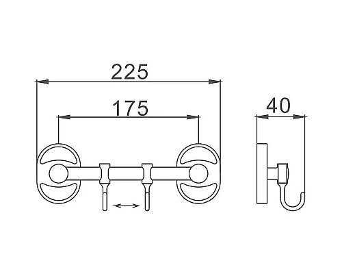 Заказать Вешалка для полотенец Haiba HB1915-2 Хром в магазине сантехники Santeh-Crystal.ru