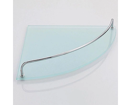 Заказать Стеклянная полка Haiba HB1921-1 угловая Хром в магазине сантехники Santeh-Crystal.ru