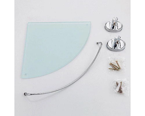 Заказать Стеклянная полка Haiba HB1921-1 угловая Хром в магазине сантехники Santeh-Crystal.ru