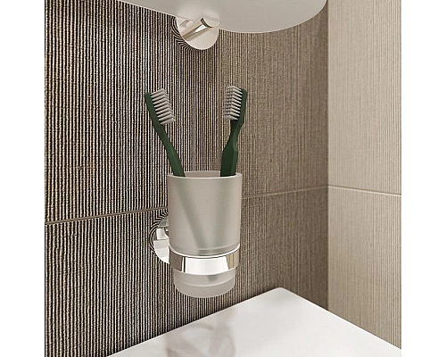 Приобрести Стакан для зубных щеток Iddis Sena SENSSG1i45 Хром в магазине сантехники Santeh-Crystal.ru