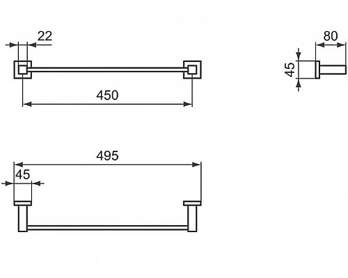 Приобрести Полотенцедержатель Ideal Standard IOM Square E2196AA Хром в магазине сантехники Santeh-Crystal.ru