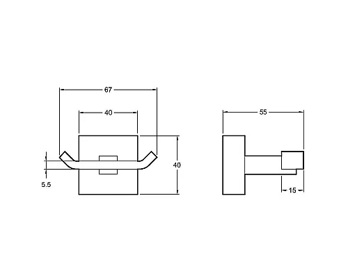 Заказать Двойной крючок Jacob Delafon Mecanique E77867-CP Хром в магазине сантехники Santeh-Crystal.ru