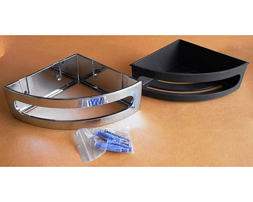 Приобрести Полка корзина Keuco Elegance New 11657 010001 угловая Хром Антрацит в магазине сантехники Santeh-Crystal.ru