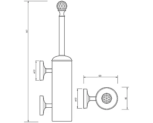 Купить Ершик для унитаза Migliore Amerida 16598 Золото с кристаллом Swarovski в магазине сантехники Santeh-Crystal.ru