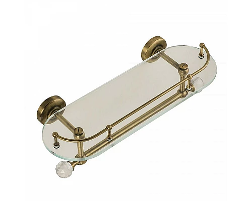 Приобрести Стеклянная полка Migliore Amerida 16565 Бронза с кристаллами Swarovski в магазине сантехники Santeh-Crystal.ru