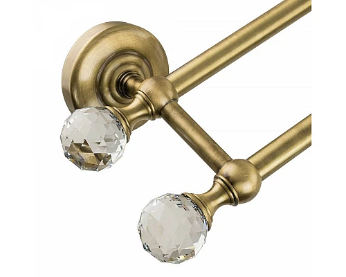 Приобрести Полотенцедержатель Migliore Amerida 16569 двойной Бронза с кристаллами Swarovski в магазине сантехники Santeh-Crystal.ru