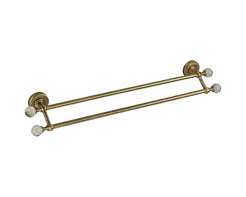 Приобрести Полотенцедержатель Migliore Amerida 16569 двойной Бронза с кристаллами Swarovski в магазине сантехники Santeh-Crystal.ru