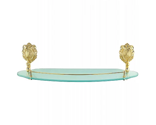 Приобрести Стеклянная полка Migliore Cleopatra 16692 Золото в магазине сантехники Santeh-Crystal.ru