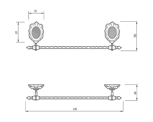 Приобрести Полотенцедержатель Migliore Cleopatra 16697 Золото в магазине сантехники Santeh-Crystal.ru