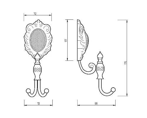 Приобрести Двойной крючок Migliore Cleopatra 16662 Хром в магазине сантехники Santeh-Crystal.ru