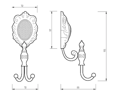 Купить Двойной крючок Migliore Cleopatra 16634 Бронза в магазине сантехники Santeh-Crystal.ru