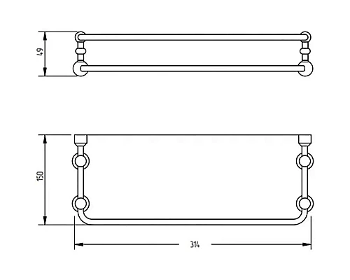 Купить Стеклянная полка Migliore Complementi 22000 Золото в магазине сантехники Santeh-Crystal.ru