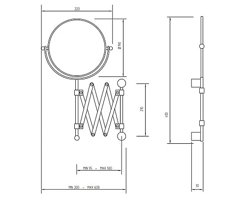 Купить Косметическое зеркало Migliore Complementi 21984 с увеличением Золото в магазине сантехники Santeh-Crystal.ru