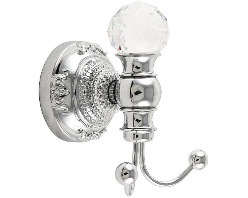 Купить Двойной крючок Migliore Cristalia 16806 Хром с кристаллом Swarovski в магазине сантехники Santeh-Crystal.ru