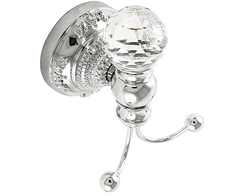 Купить Двойной крючок Migliore Cristalia 16806 Хром с кристаллом Swarovski в магазине сантехники Santeh-Crystal.ru