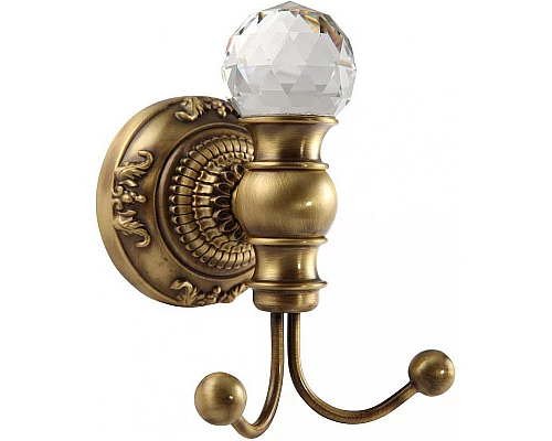 Заказать Двойной крючок Migliore Cristalia 16774 Бронза с кристаллом Swarovski в магазине сантехники Santeh-Crystal.ru
