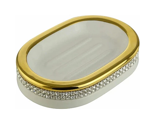 Купить Мыльница Migliore Dubai 28482 Белая Золото в магазине сантехники Santeh-Crystal.ru