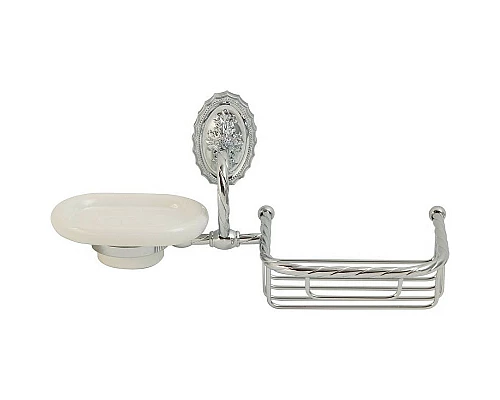 Купить Мыльница с полкой корзиной Migliore Edera 16921 Хром в магазине сантехники Santeh-Crystal.ru